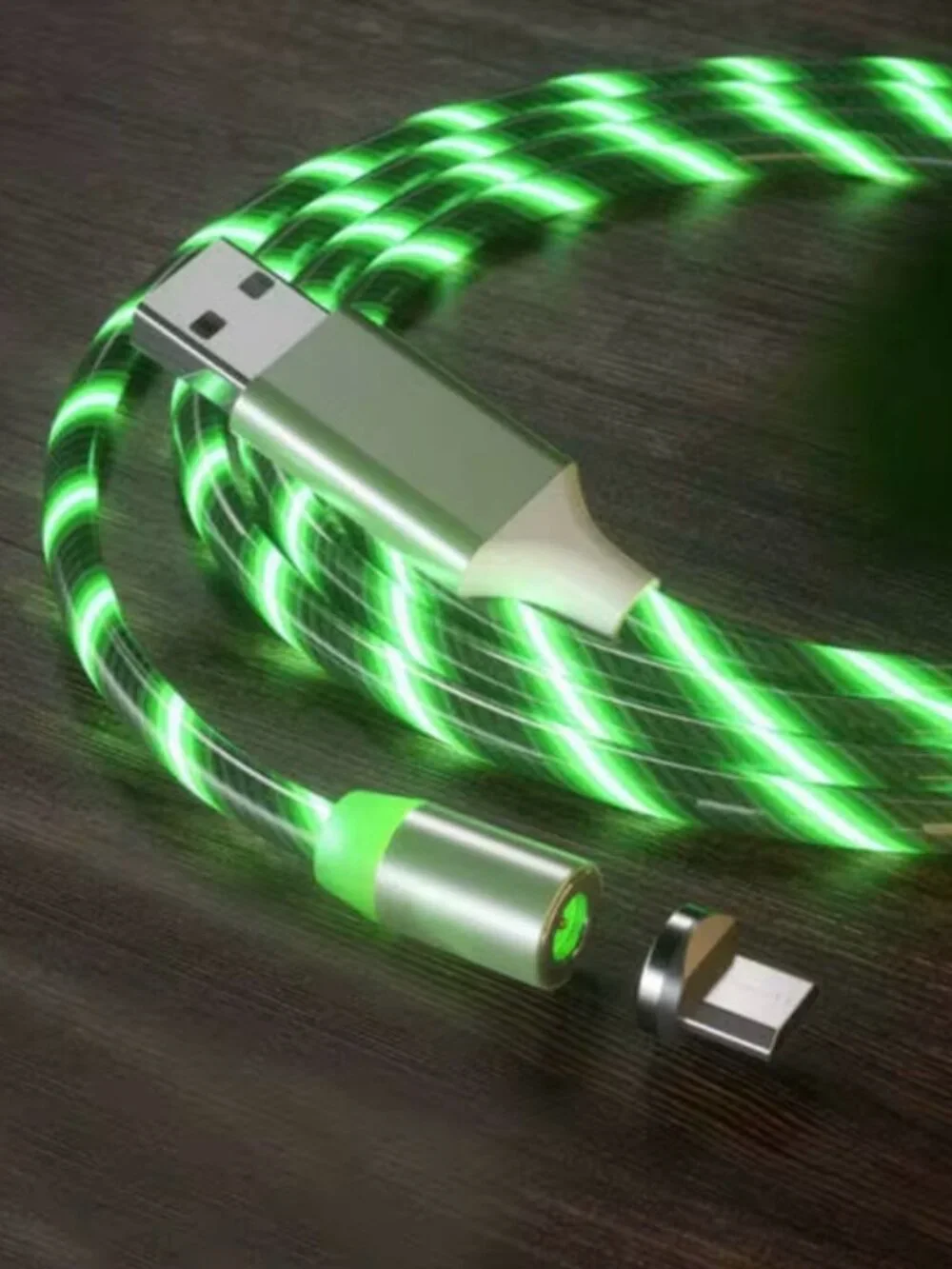 3-in-1 LED Magnetic Fast Charging Cable for Phones, Tablets & Devices, Universal
